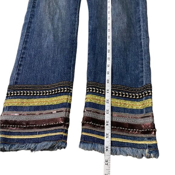 Pilcro and the Letterpress Size 27 Stet Patterned Cropped slim straight Jeans - Picture 4 of 7